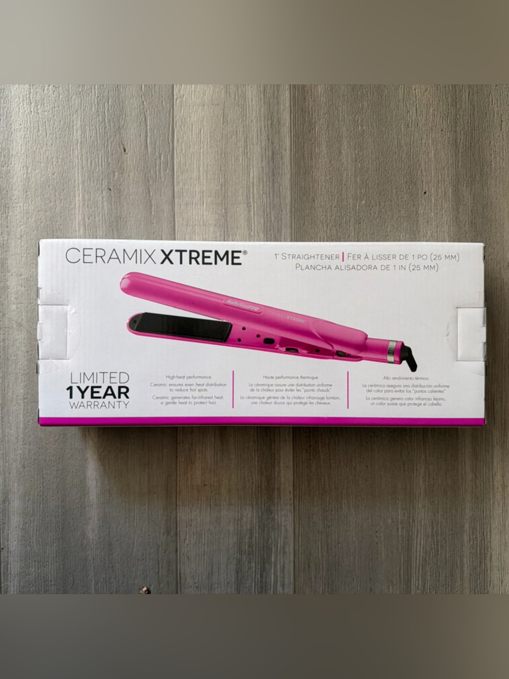 BaByliss PRO Ceramix Xtreme Ceramic Straightener Flat Iron Pink 450°F NEW - Picture 1 of 7